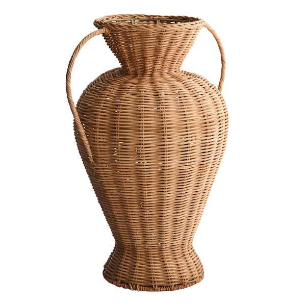 Natural Rattan Vase With Handles, 15.75", sold by At Home | At Home