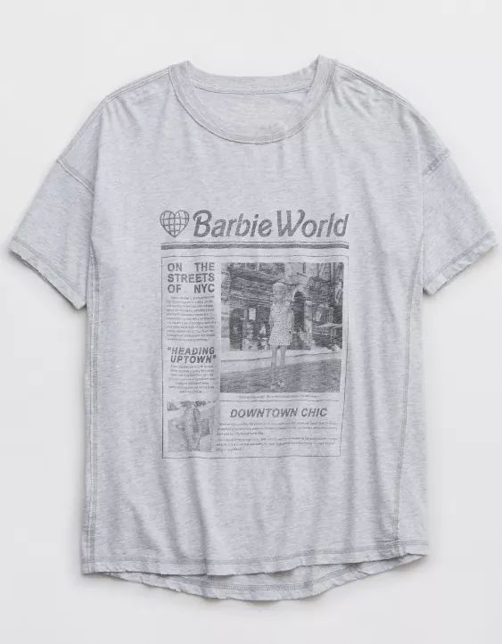 Aerie Oversized Barbie™ Graphic Boyfriend T-Shirt | American Eagle Outfitters (US & CA)