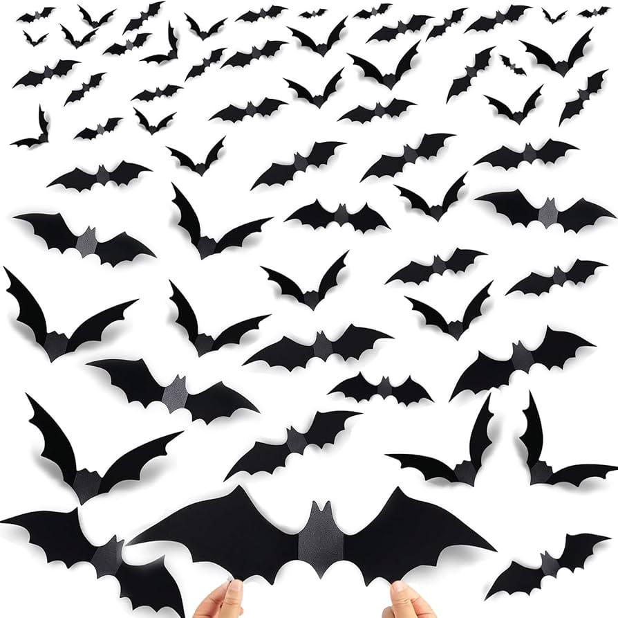 Halloween Bats 4 Size Bats Wall Decor Halloween Decorations Indoor,122 Pcs 3D Bat,Spooky Hallowen... | Amazon (US)