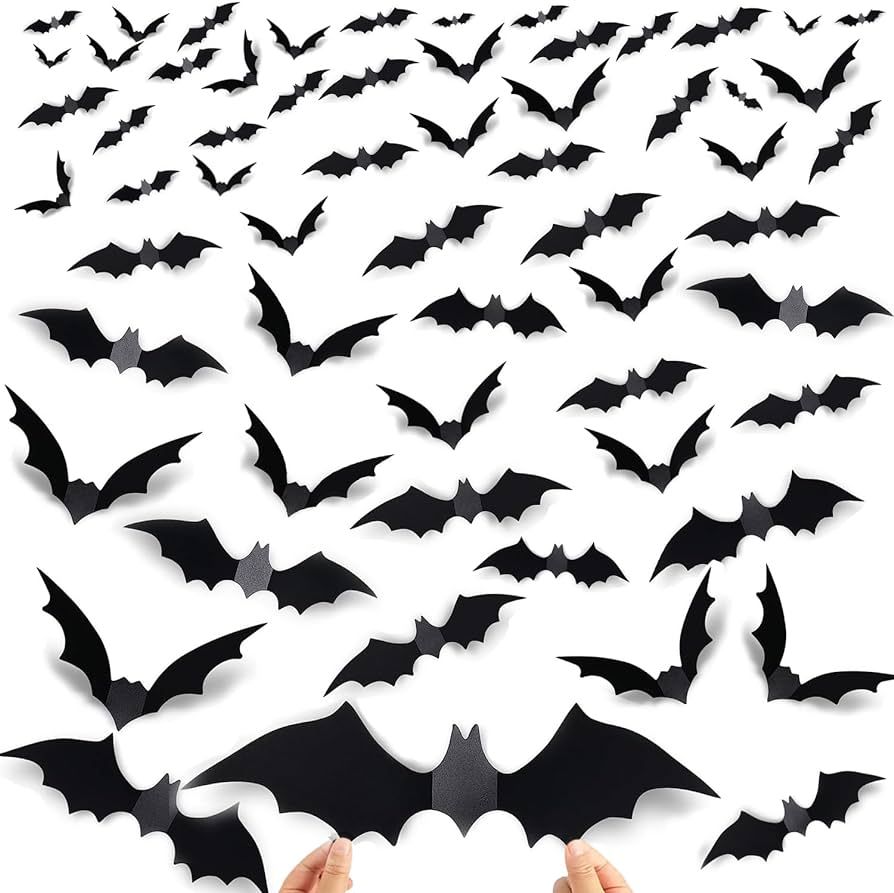 Halloween Bats 4 Size Bats Wall Decor Halloween Decorations Indoor,122 Pcs 3D Bat,Spooky Hallowen... | Amazon (US)