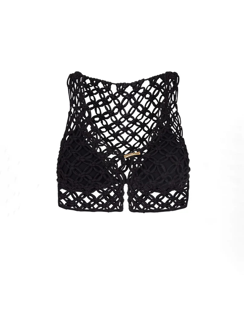 Gio Macrame Blouse - Black | ViX Swimwear