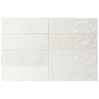 White 2.58 in. x 8 in. Polished Ceramic Subway Tile (5.38 sq. ft./Case) | The Home Depot