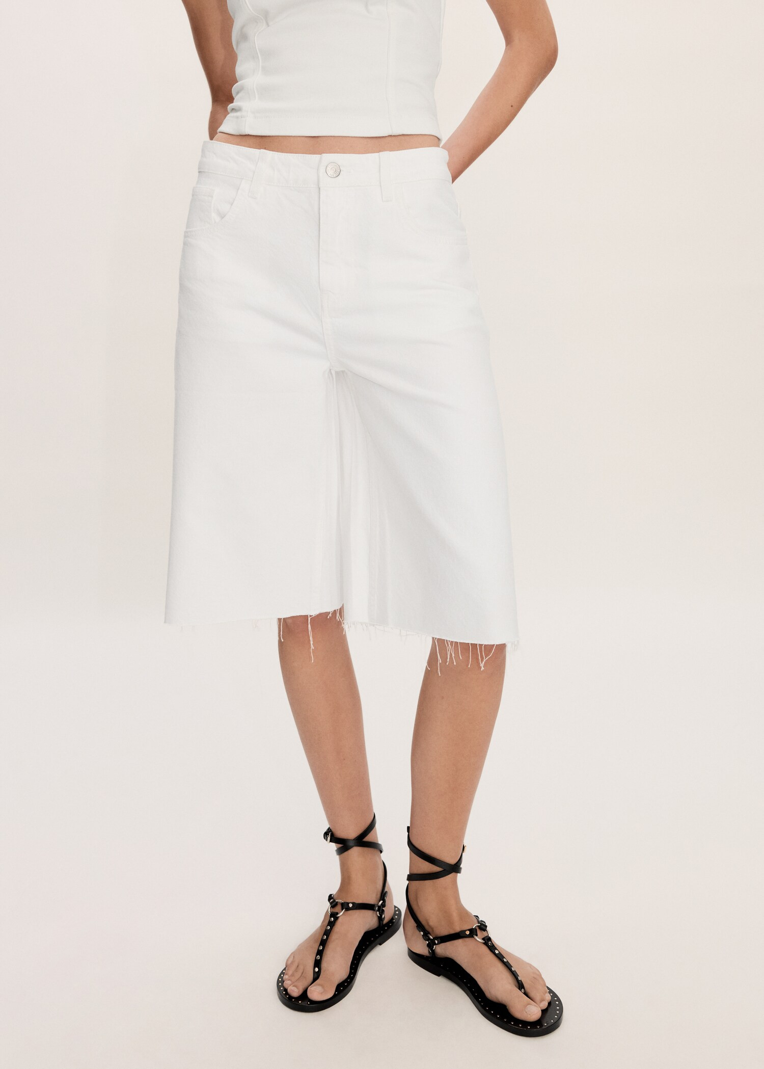 Oversized denim bermuda shorts | MANGO (UK)