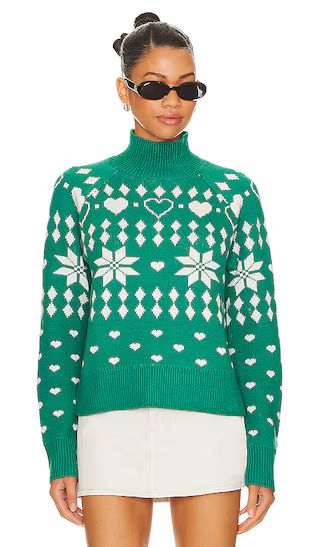 Fair Isle Oversized Turtleneck Pullover in Forest Green | Revolve Clothing (Global)