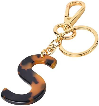 Junyuerly Letter Key Chains Accessories for Women and Girls, Gold Initial Key Ring Acetate Leopar... | Amazon (US)