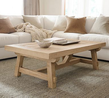 Farmhouse Trestle Rectangular Coffee Table (54") | Pottery Barn (US)