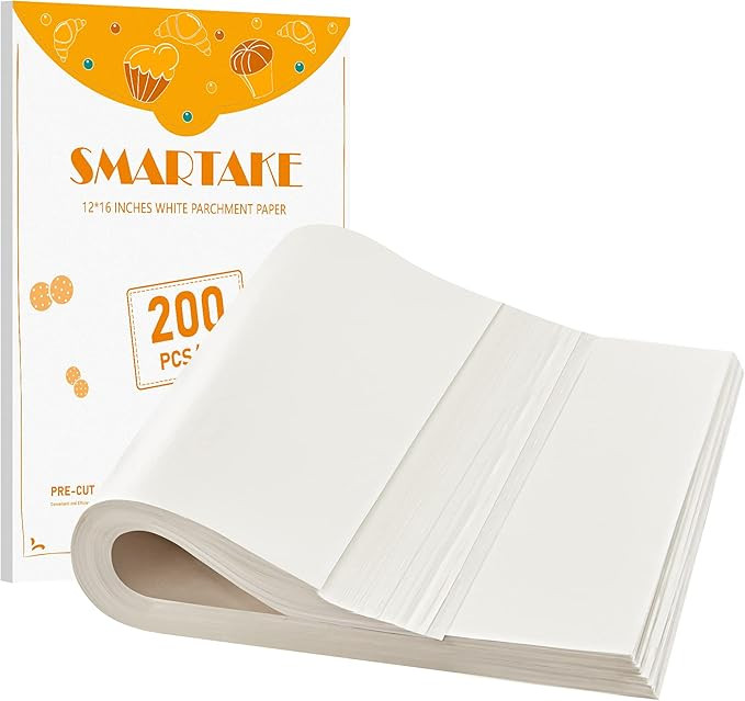 SMARTAKE 200 Pcs Parchment Paper Baking Sheets, 12x16 Inch Non-Stick Precut Baking Parchment, Sui... | Amazon (US)