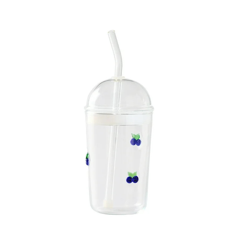 Better Homes & Gardens Glass Sipper Double Blueberry Icon with Glass Lid | Walmart (US)