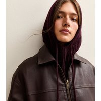 Dark Burgundy Ribbed Knit Balaclava New Look | New Look (UK)