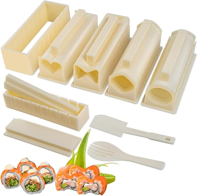Upgraded Sushi Making Kit Deluxe Edition with Complete Sushi Set 14 Pieces Plastic Sushi Maker To... | Amazon (US)