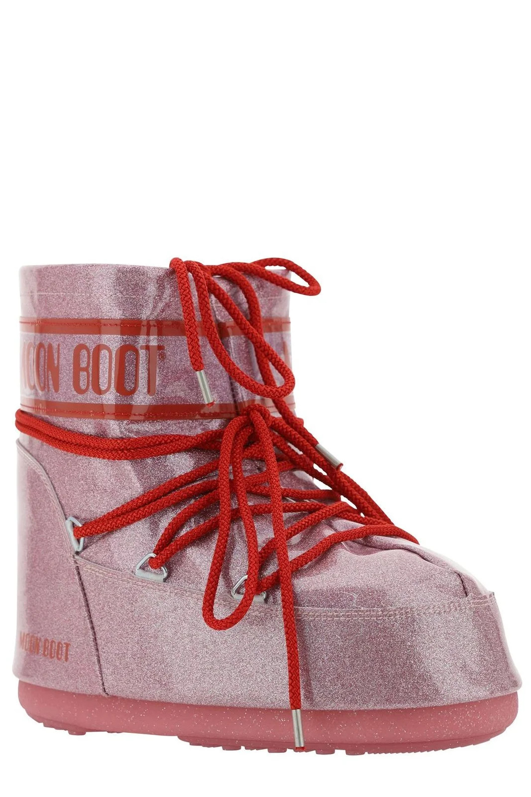 Moon Boot Icon Low Glitter Lace-Up Boots | Cettire Global