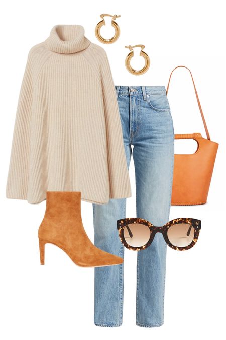 Neutral sweater outfit idea. Oversized sweater and jeans with boots outfit. Casual weekend look. Casual Friday outfit ideas  

#LTKunder50 #LTKstyletip #LTKsalealert