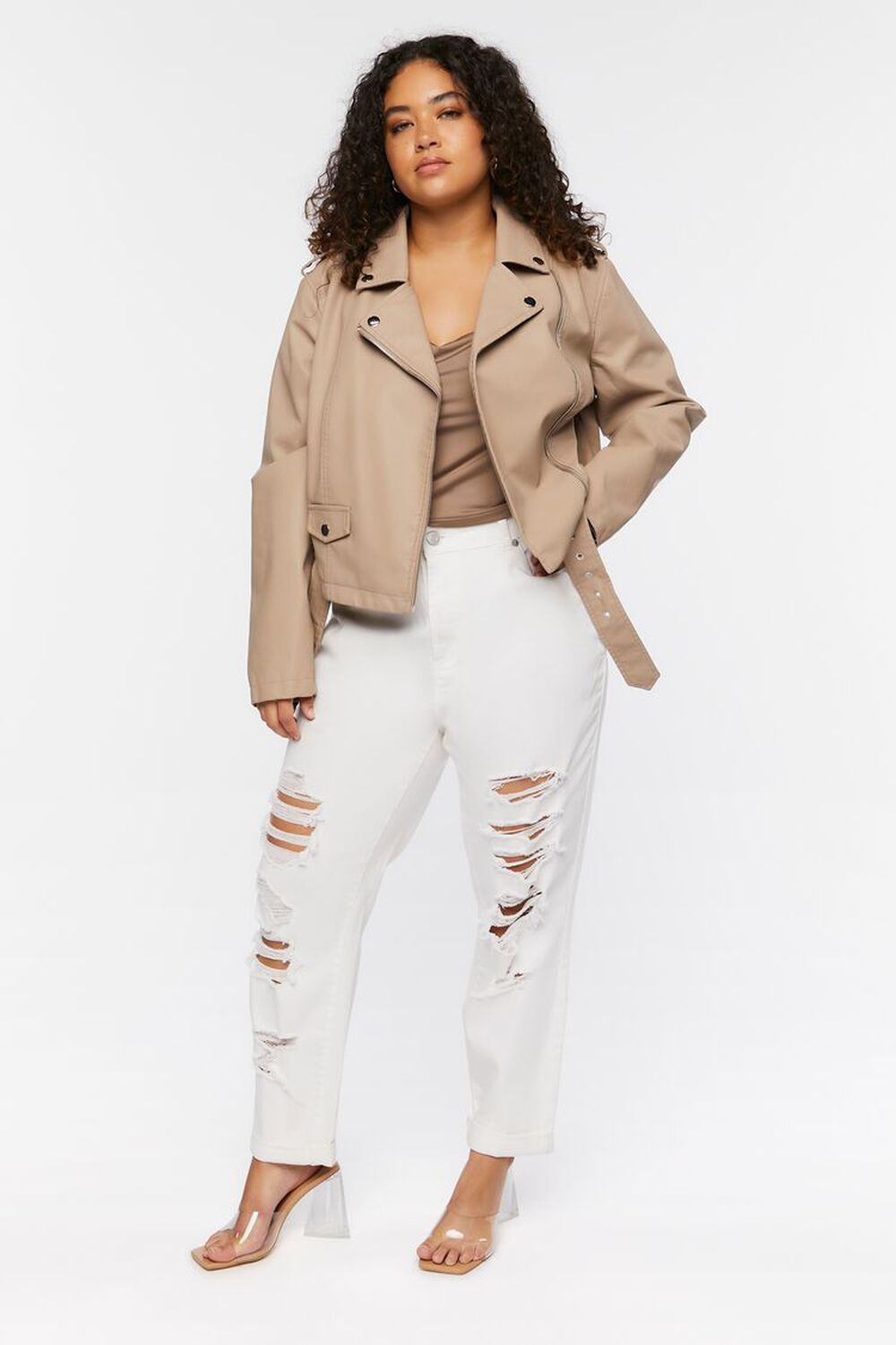 Plus Size Faux Leather Moto Jacket | Forever 21 | Forever 21 (US)