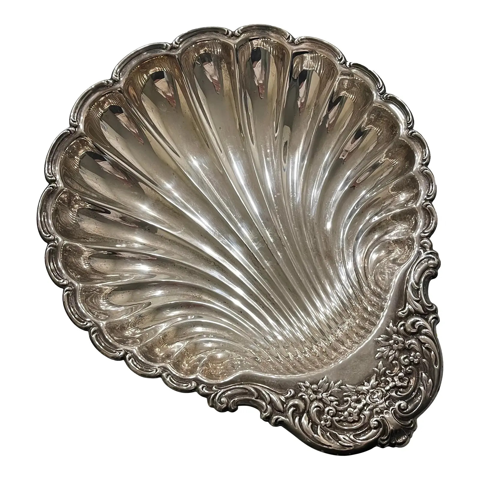 Large 1970s Silverplate Petal Tray/Dish | Chairish