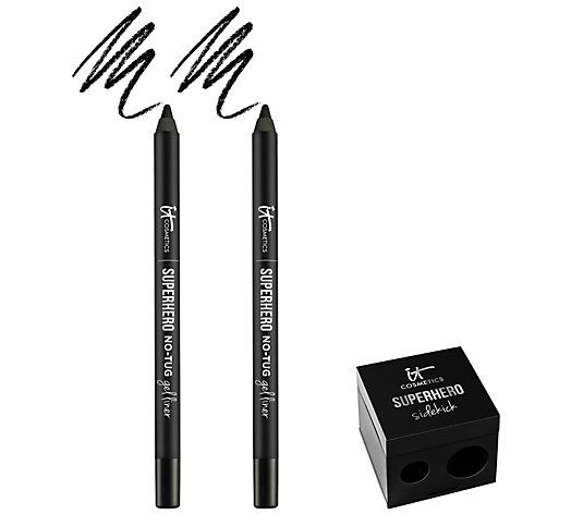 IT Cosmetics Superhero No-Tug Eyeliner Duo w/ Sharpener - QVC.com | QVC