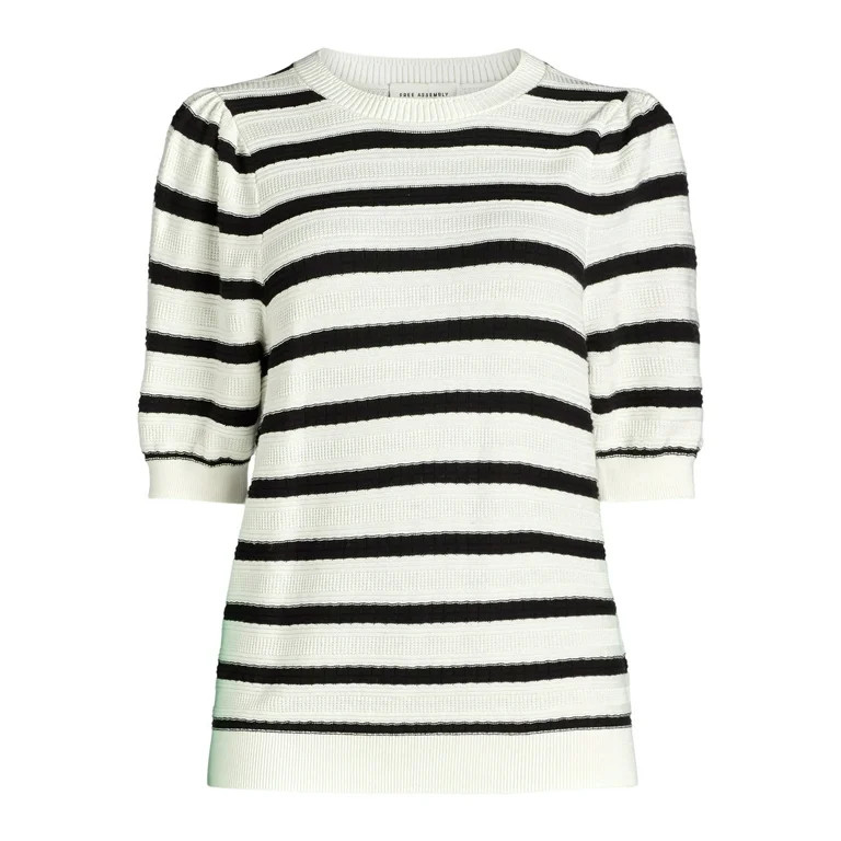 Free Assembly Women's Short Sleeve Puff Sweater Shirt, XS-XXL - Walmart.com | Walmart (US)