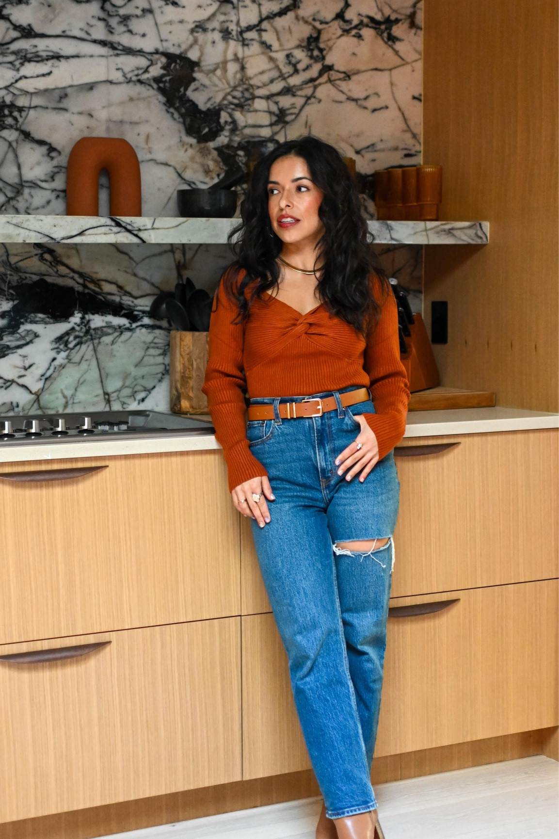 Thanksgiving outfit idea. Amazon top and belt. Abercrombie jeans and Steve Madden boots 

#LTKGiftGuide #LTKCyberWeek #LTKHoliday