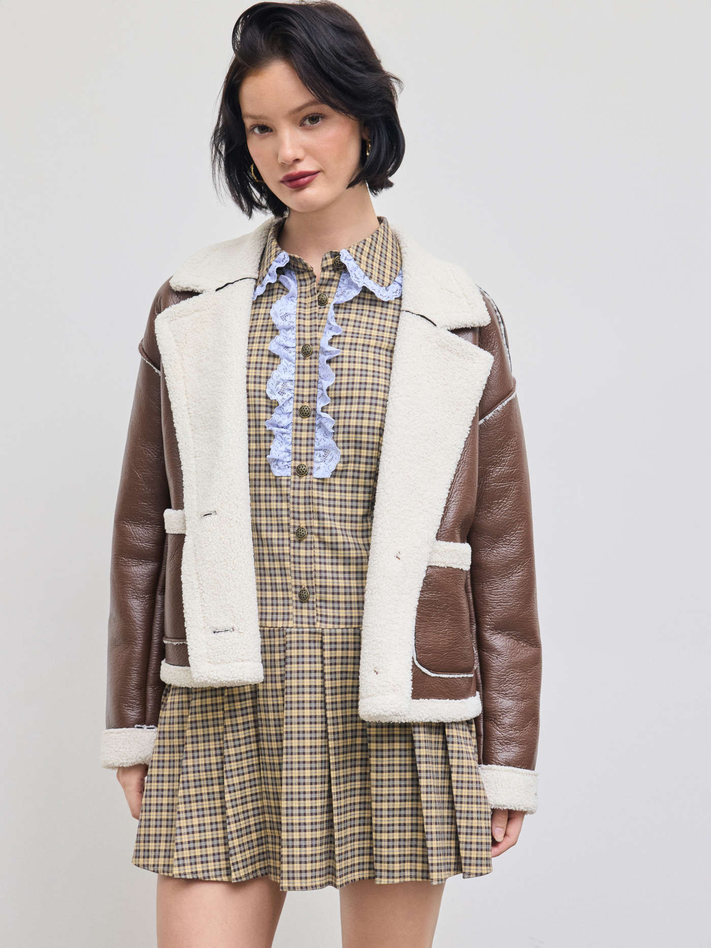 Faux Shearling Double Breasted Jacket | Cider