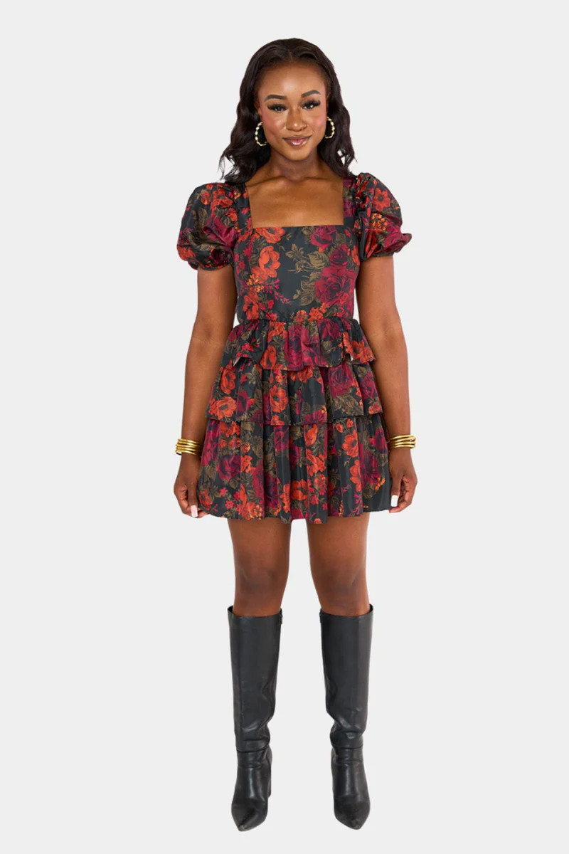 BuddyLove | Jessa Tiered Babydoll Dress | Nightshades | BuddyLove