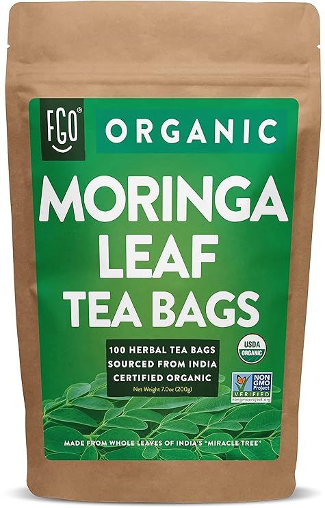 FGO Organic Moringa Tea, Eco-Conscious Tea Bags, 100 Count, Packaging May Vary (Pack of 1) | Amazon (US)