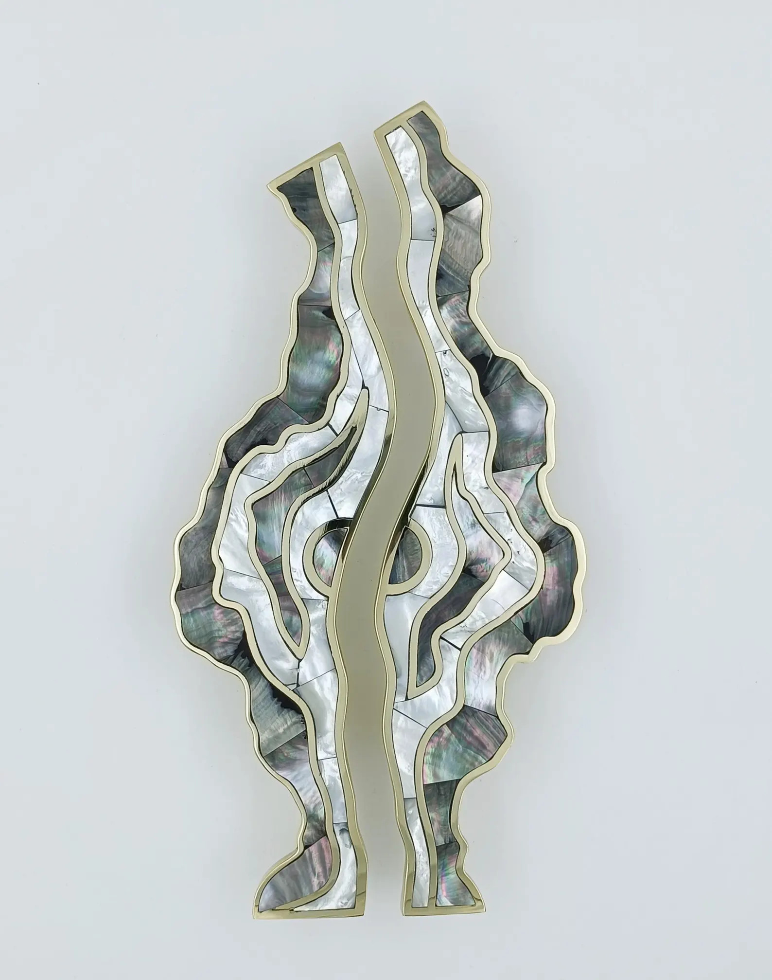 Brass Door Handles with Mother of Pearl Inlay, Decorative Cabinet Hardware (Set of 2) | Etsy (Global)