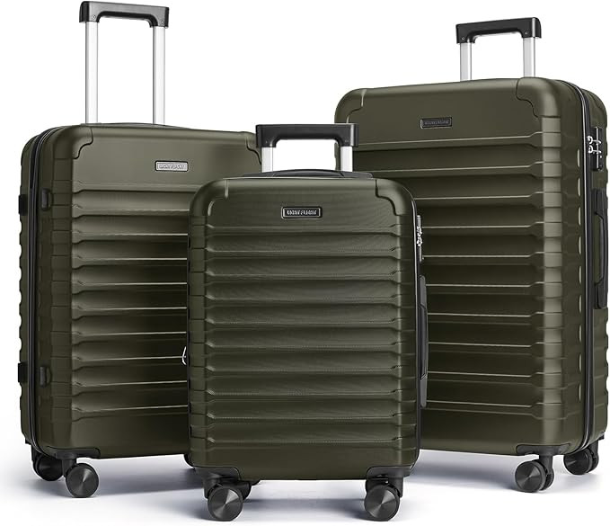 LIGHT FLIGHT Luggage Sets, 3 Piece Durable Suitcase Set with Spinner Wheels, 3 Pcs Hardside Light... | Amazon (US)