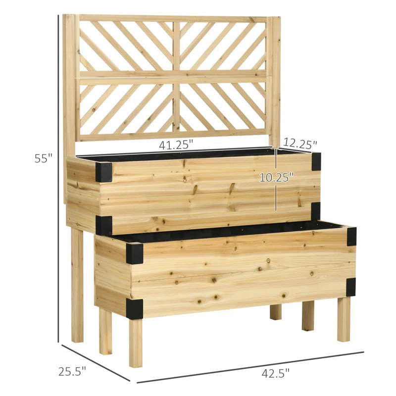 Arlmont & Co. Westerfield 3.5 ft x 2 ft Wood Raised Garden Bed & Reviews | Wayfair | Wayfair North America