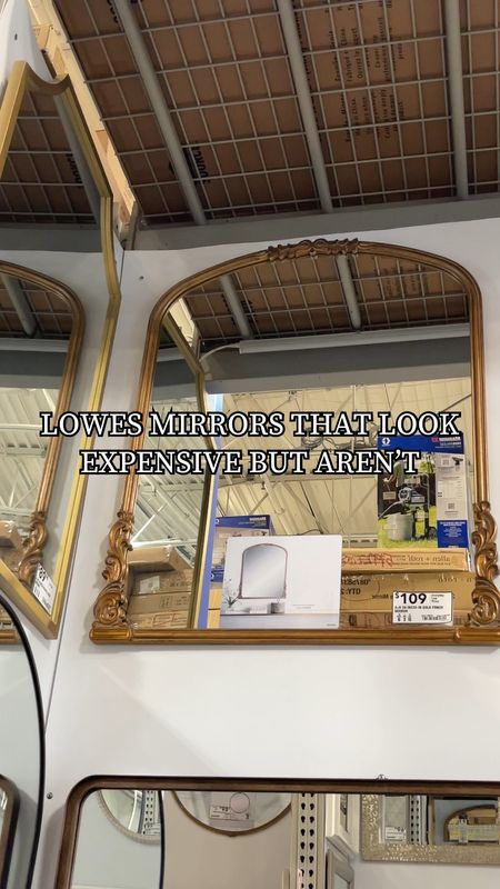 @loweshomeimprovement mirrors that look expensive, but aren’t! 👏🏻 These designer-inspired mirrors will help you get the look for less and decorate on a budget. I couldn’t believe my eyes when I saw some of these mirrors at my local Lowes store.  The gold frames, ornate details, vintage style, modern shapes, distressed finishes - there’s something for everyone. ❤️

Every single one of these mirrors would make a great entryway, living room, bedroom, or bathroom mirror.  Just imagine the possibilities! 

#lowespartner #lowes #mirrors #ad

#LTKSaleAlert #LTKHome #LTKVideo