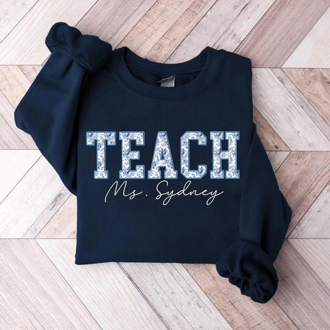 Floral Teach Sweatshirt, Cute Teacher Sweatshirt, Teacher Appreciation Gift, Back to School,eleme... | Etsy (US)