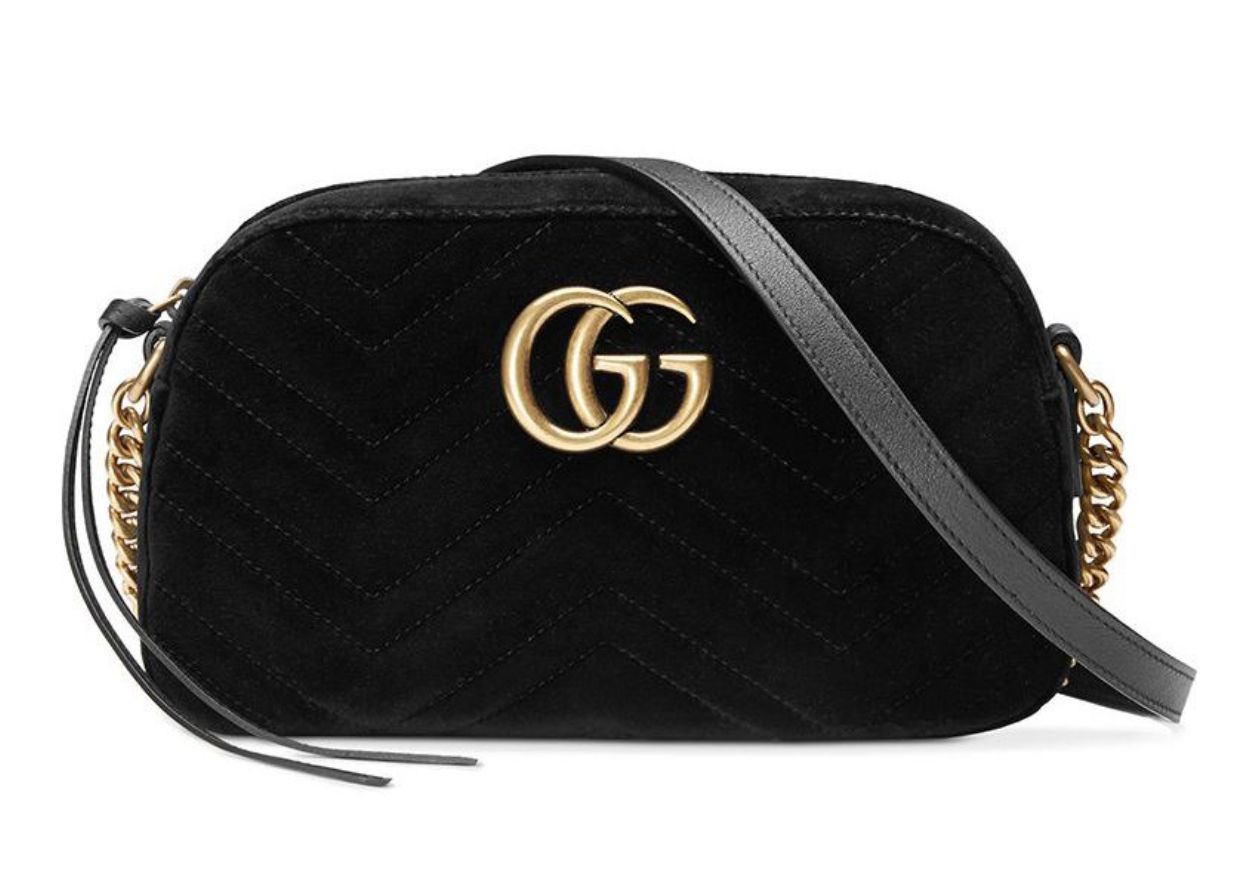 Gucci Camera Bag GG Marmont Velvet Small Black | StockX