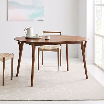 Mid-Century Rounded Expandable Dining Table | West Elm (US)