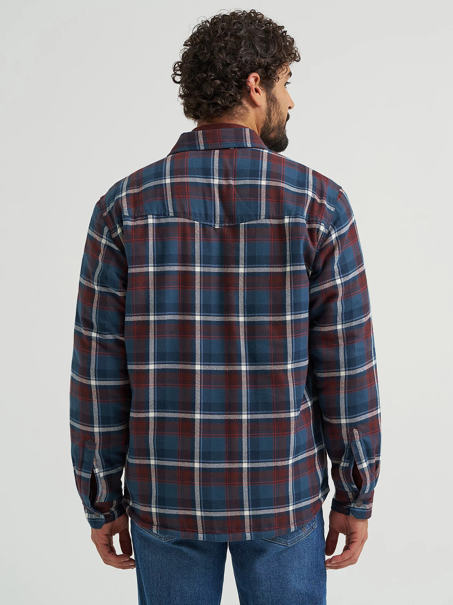 Men's Heavyweight Sherpa Lined Plaid Shirt Jacket | Wrangler