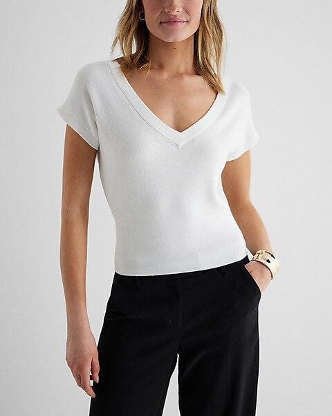 Linen-Blend Banded Bottom Sweater | Express