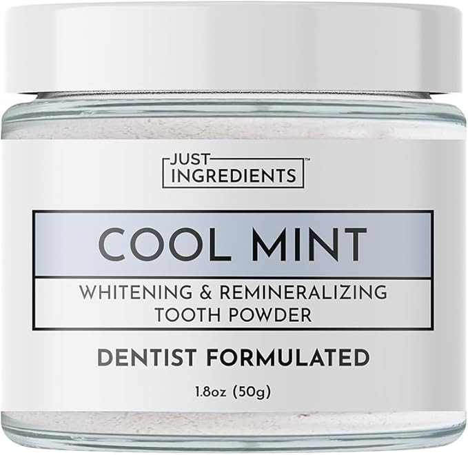 Just Ingredients Remineralizing Tooth Powder - Fluoride-Free, Whitens, Vegan, Clean - 1 oz Whiten... | Amazon (US)