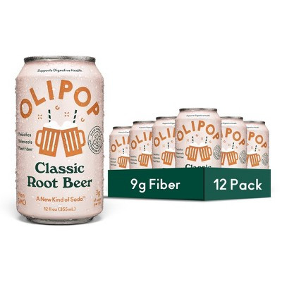 OLIPOP 9g Fiber Prebiotic Soda Classic Root Beer - 12pk/ 12 fl oz Cans | Target