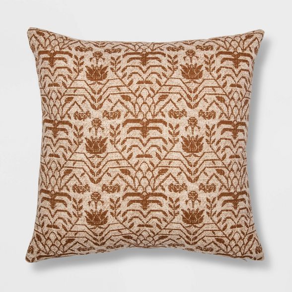 Floral Printed Square Pillow Coral - Threshold&#8482; | Target