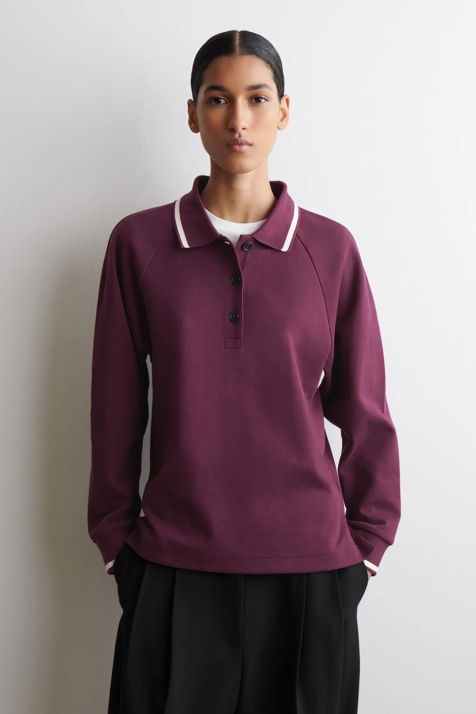 Contrast-Tipped Cotton Polo Top (Women) | Nordstrom | Nordstrom