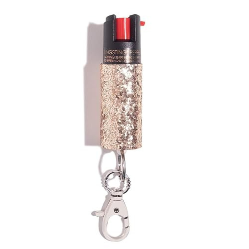 Pepper Spray Maximum Strength Self Defense Keychain for Women, 12-Foot Spray Range & UV Dye - Glitter | Amazon (US)