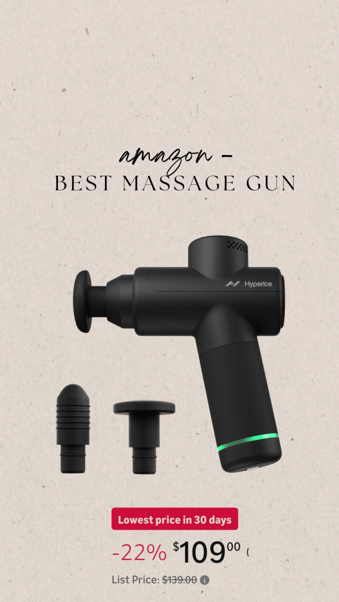 amazon - the best massage gun!
on sale 🚨

#LTKActive #LTKCyberWeek #LTKSaleAlert