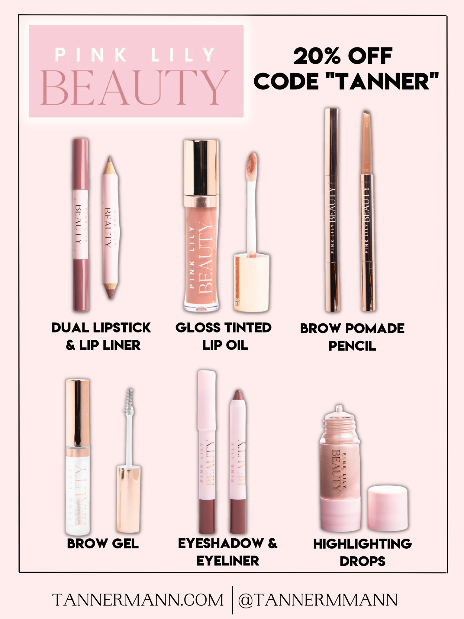 Pink Lily Beauty 20% off with Code “TANNER"

#LTKSale #LTKbeauty #LTKunder50