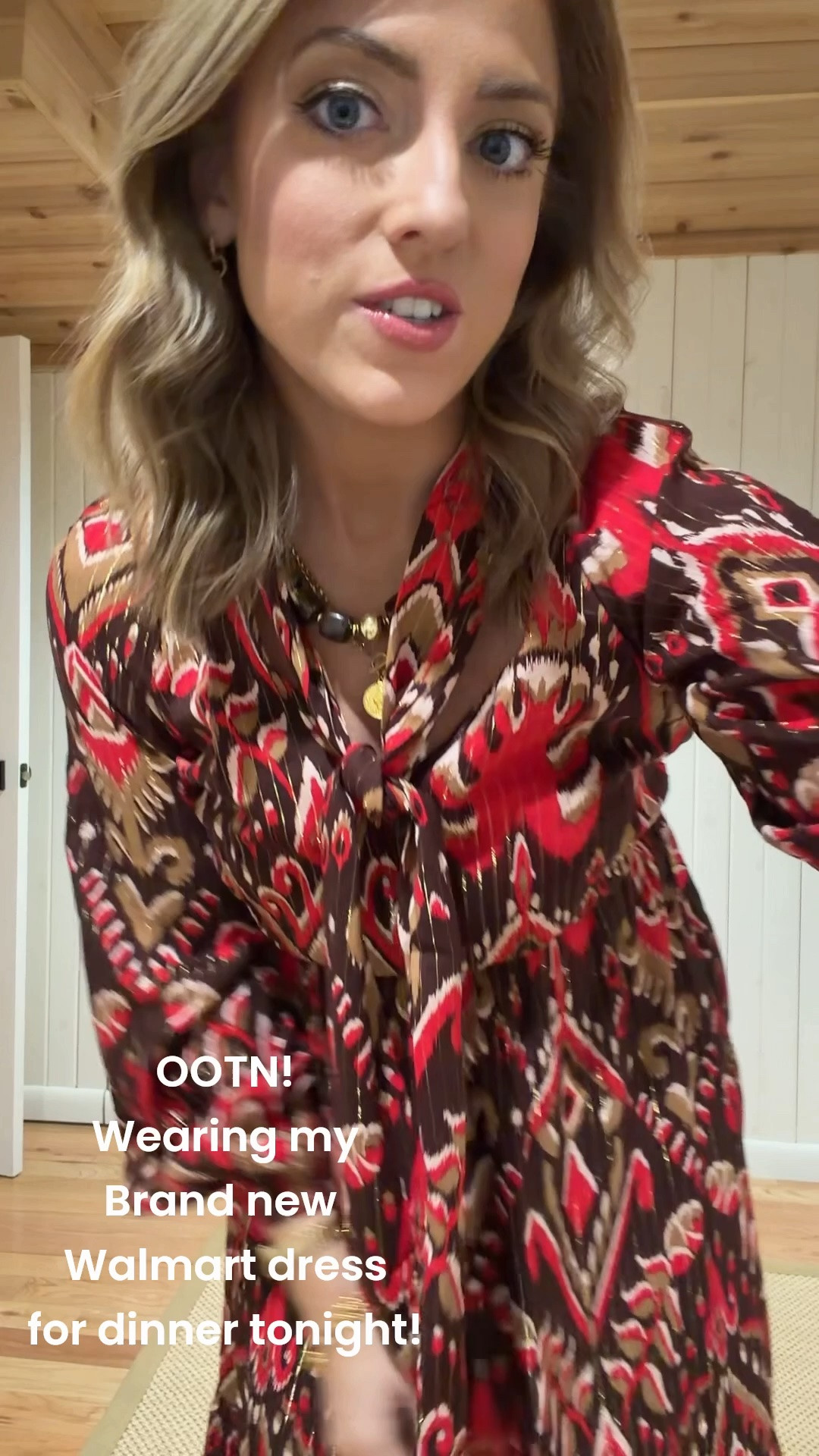 This BRAND NEW Walmart dress was too pretty not to wear to dinner tonight! 😍 The print is absolutely gorgeous, but the metallic gold stripe woven throughout the details is what really makes it! ✨ It catches the light so beautifully and gives this dress such an elevated look.

Paired it with neutral boots + gold jewelry for the prettiest fall dinner outfit! This is one of those Walmart fashion finds that looks SO much more expensive than it is. 🤎🍂

#walmartfashion #walmartfinds #walmartstyle #walmartdress #fallfashion #falloutfit #falldress #affordablefashion #dinneroutfit #printedDress #womensfashion #fallstyle

#LTKootd #LTKPetite