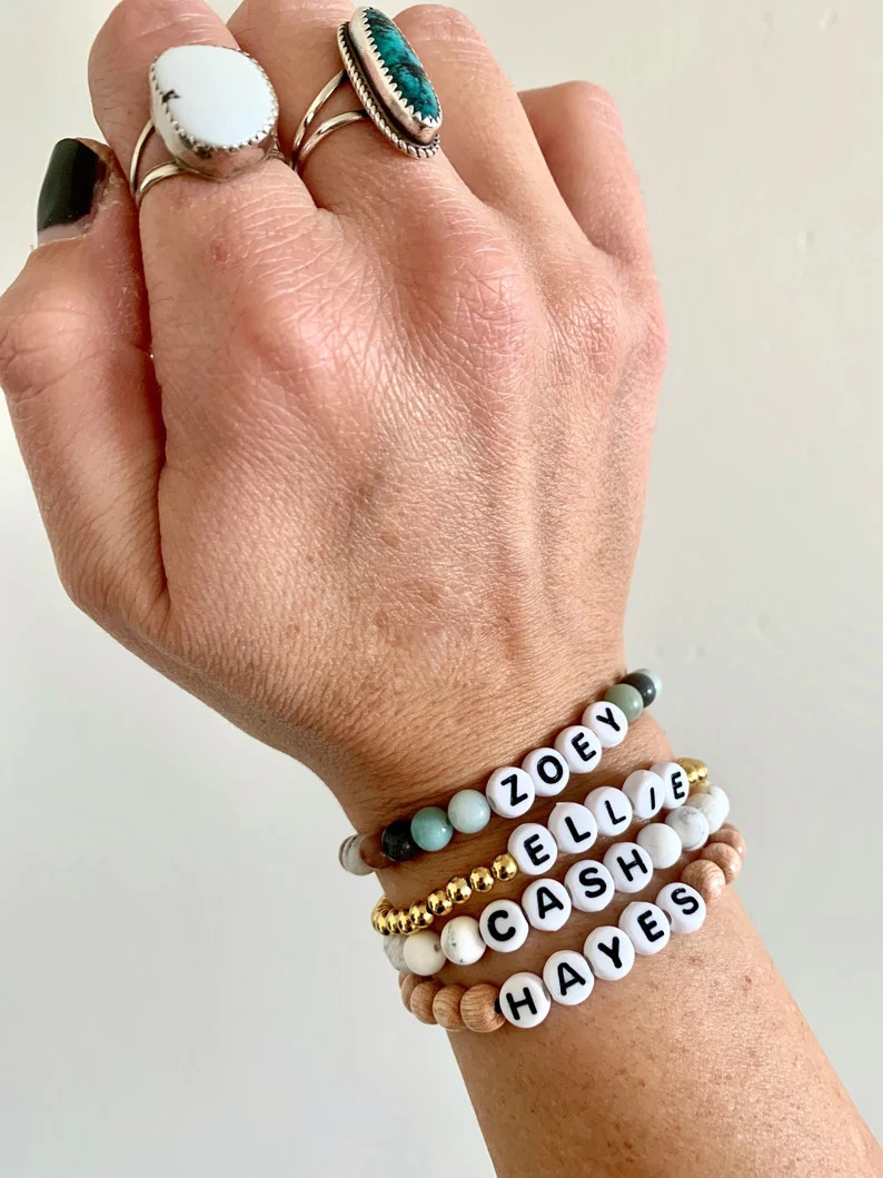 Personalized Beaded Name Bracelet | Custom Word Bracelet | Initial Bracelets | 14K Gold Filled | ... | Etsy (US)