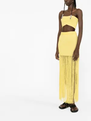 fringed maxi skirt | Farfetch Global