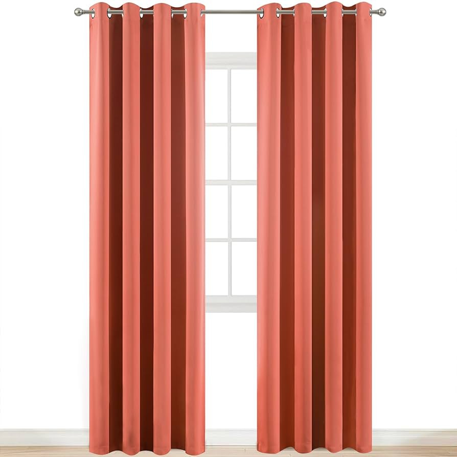 Yakamok Thermal Curtains Blackout Curtain Panels, Room Darkening Solid Grommet Top Window Drapes ... | Amazon (US)