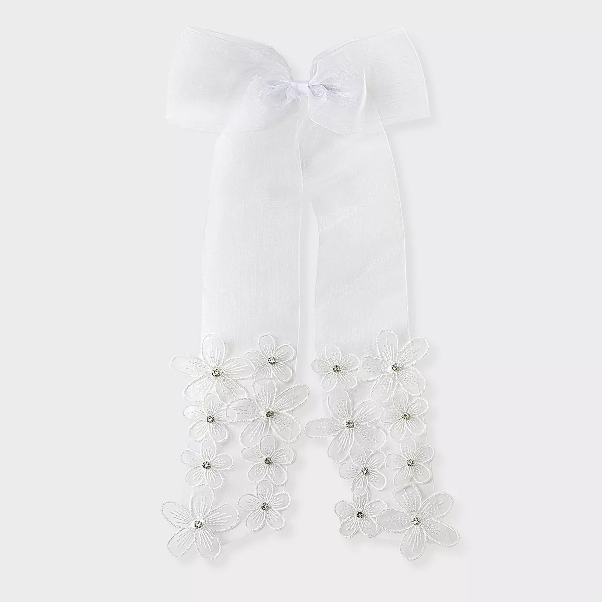 Shear Floral Bow Hair Barrette - A New Day™ White | Target