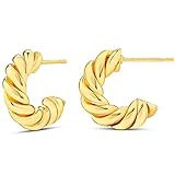 Amazon Essentials 14K Gold Plated Twisted Rope Hoop 15mm, Yellow Gold | Amazon (US)