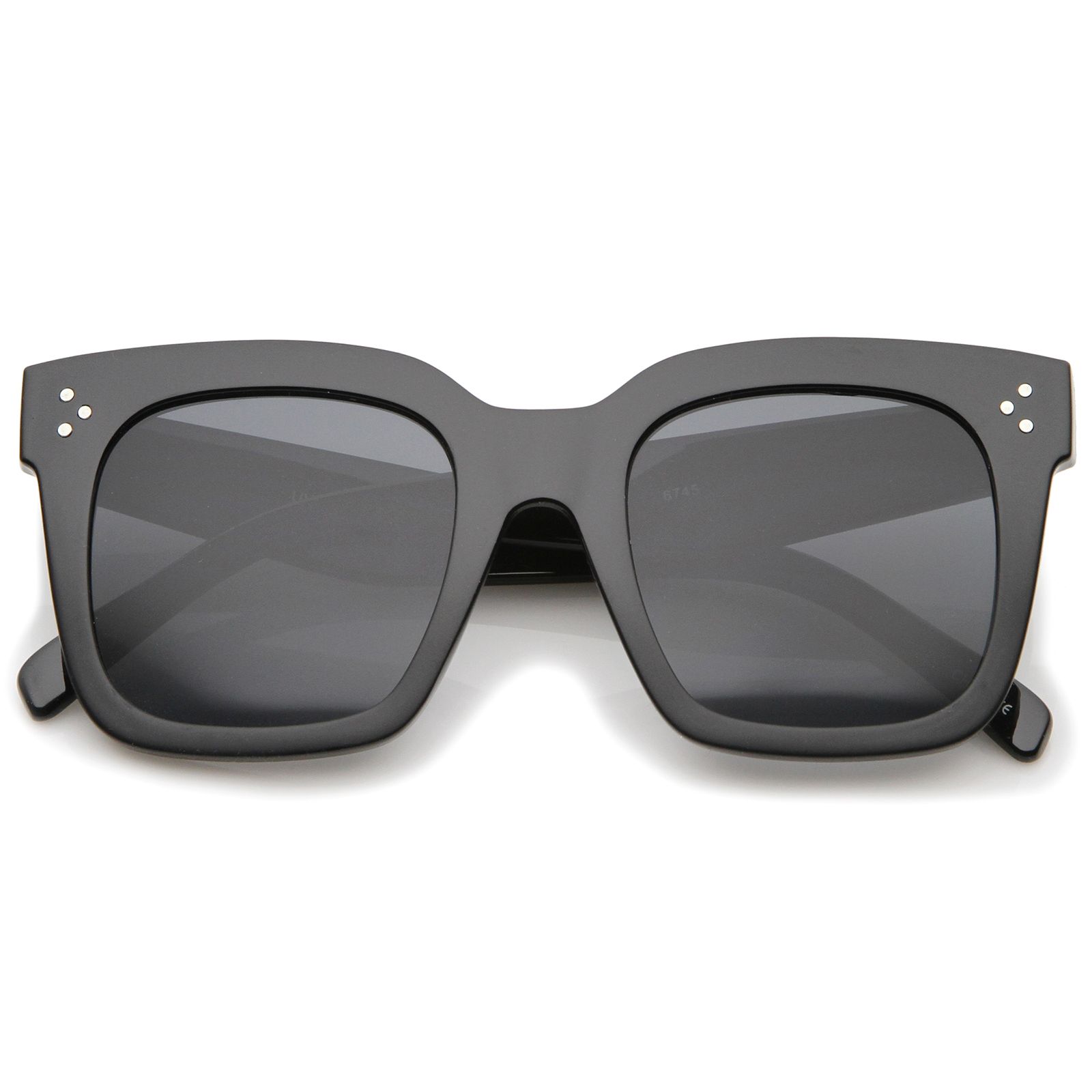 sunglassLA Unisex Retro Oversized Square Sunglasses for Women with Flat Lens 50mm (Shiny Black / ... | Walmart (US)
