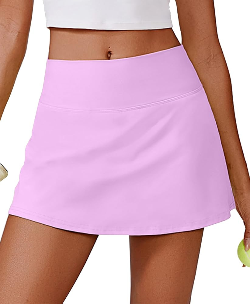 PINSPARK 14" Womens Tennis Skirt High Waisted Golf Skort with 2 Pockets | Amazon (US)