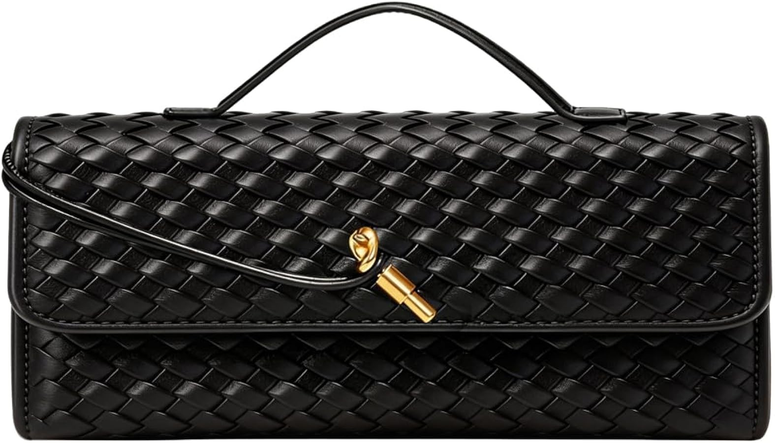JYG Woven Handbag for Women Fashion Evening Shoulder Bag PU Leather Handmade Clutch Purse Casual ... | Amazon (US)