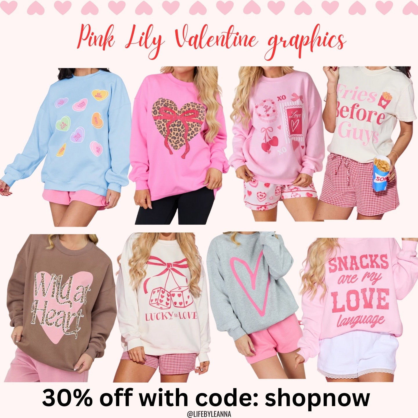Pink lily Valentine graphic sweatshirts! 30% off with code: shop now 






Valentines / graphics 

#LTKootd #LTKFindsUnder50 #LTKSeasonal